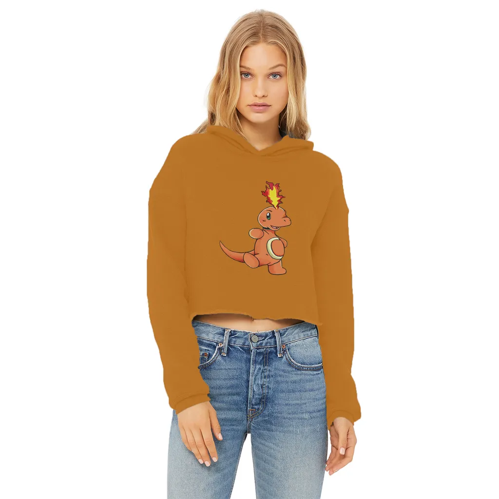 Angetapir Ladies Cropped Raw Edge Hoodie