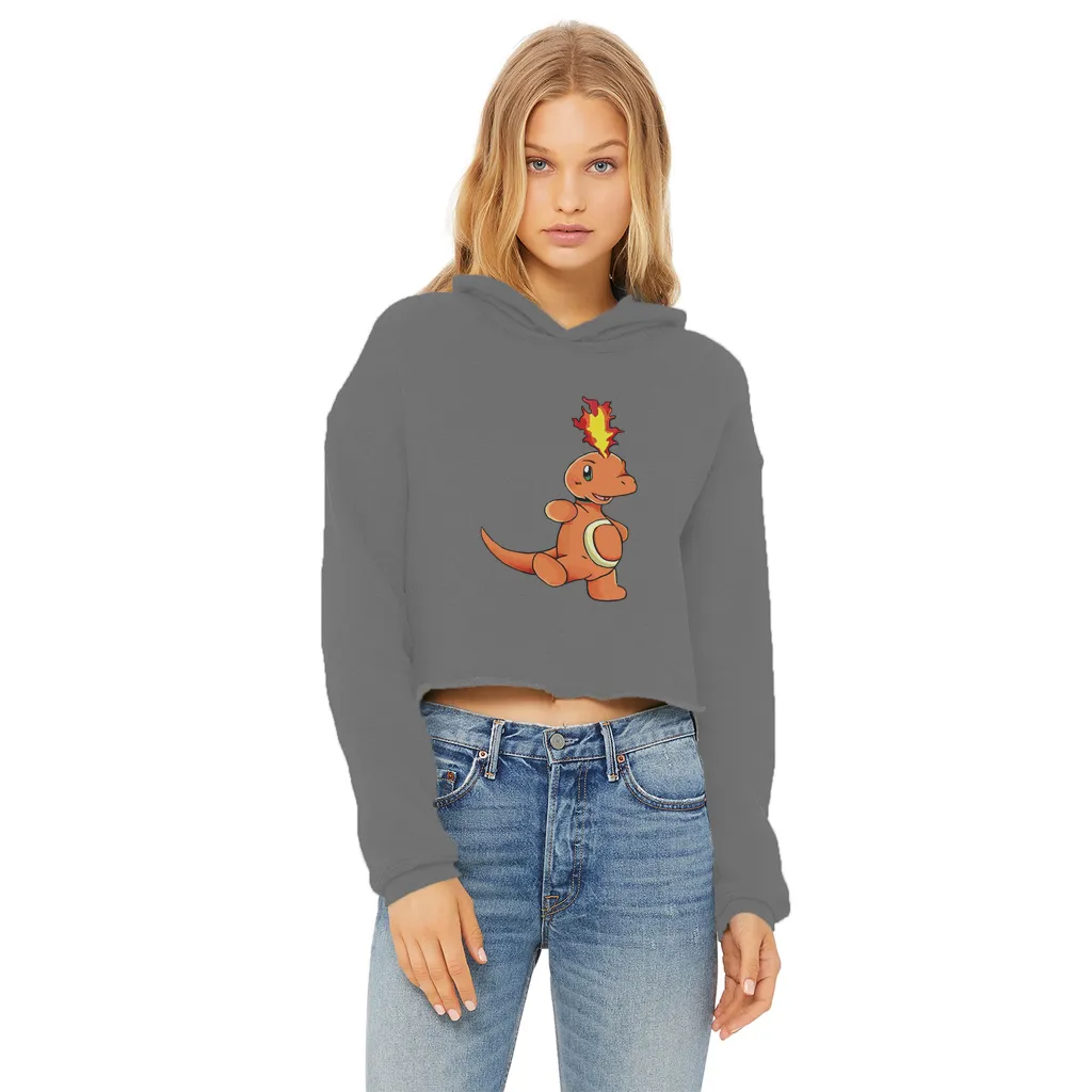 Angetapir Ladies Cropped Raw Edge Hoodie