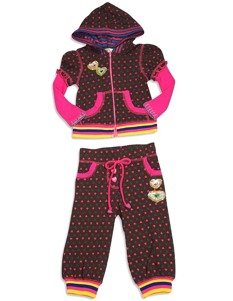 Baby Sara Toddler & Girls Long Sleeve Pant Sets - Assorted Fabrics Styles Colors, 30135