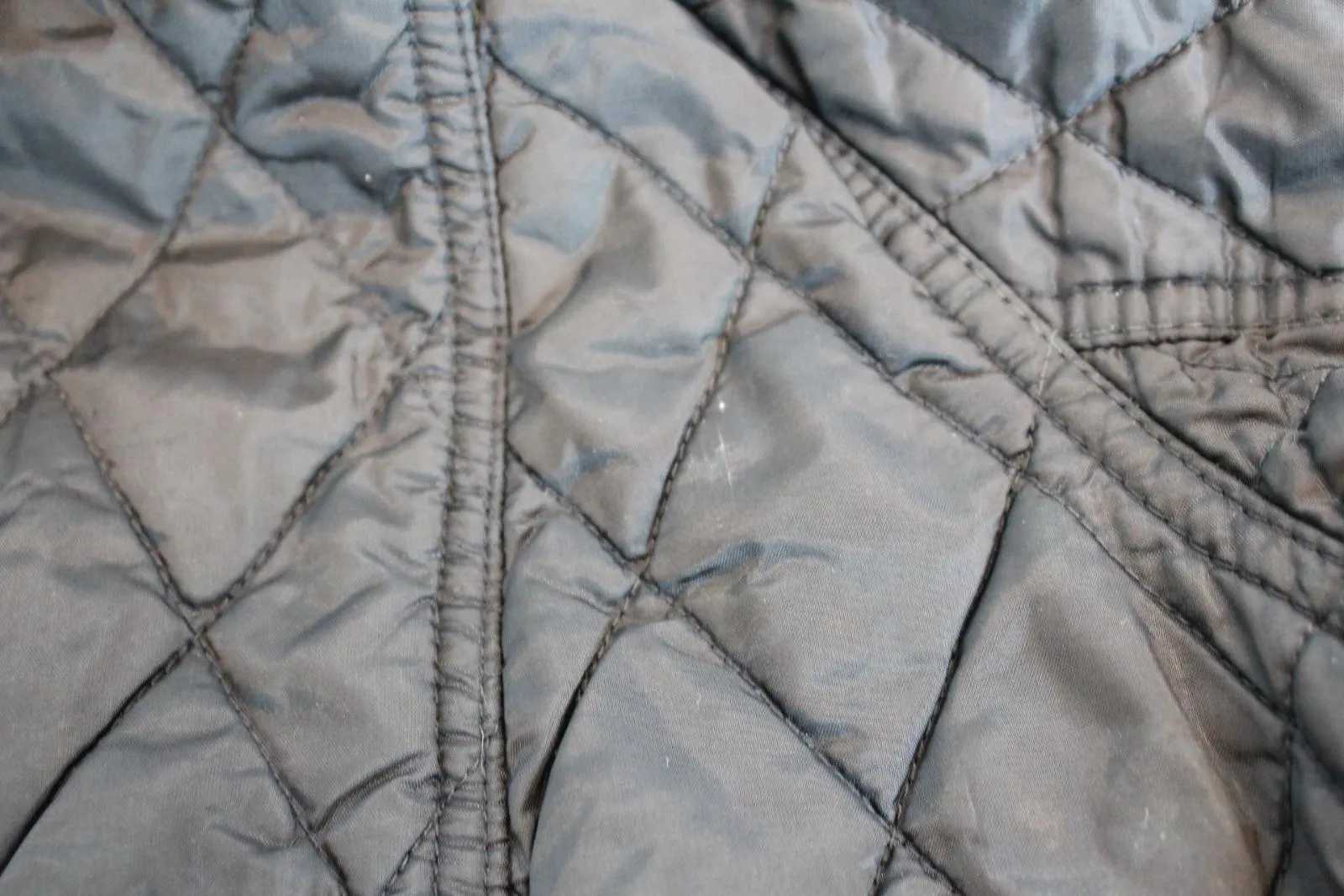 BARBOUR Ladies Black Corduroy Collar Embroidered Logo Quilted Jacket UK14