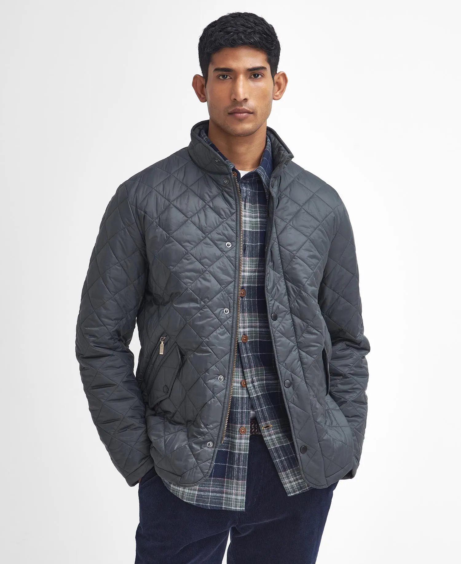 Barbour Men's Flyweight Chelsea Quilted Jacket Charcoal MQU0007 GY39