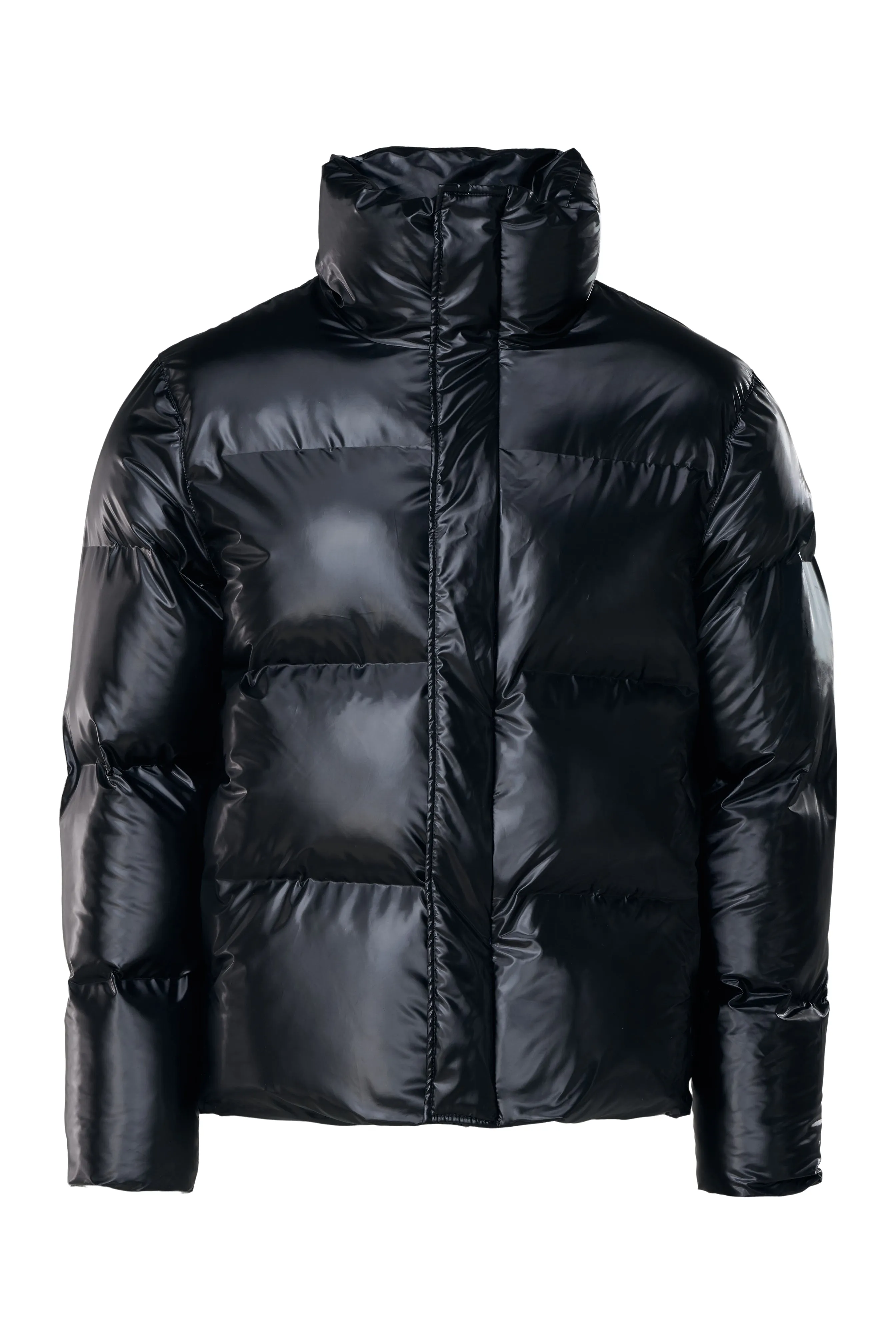 Boxy Puffer Jacket - Shiny Black