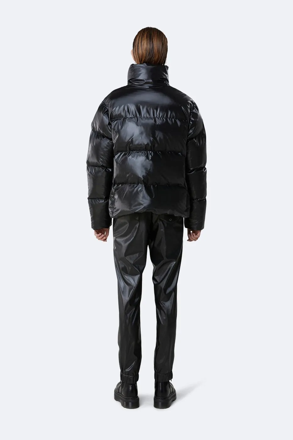 Boxy Puffer Jacket - Shiny Black