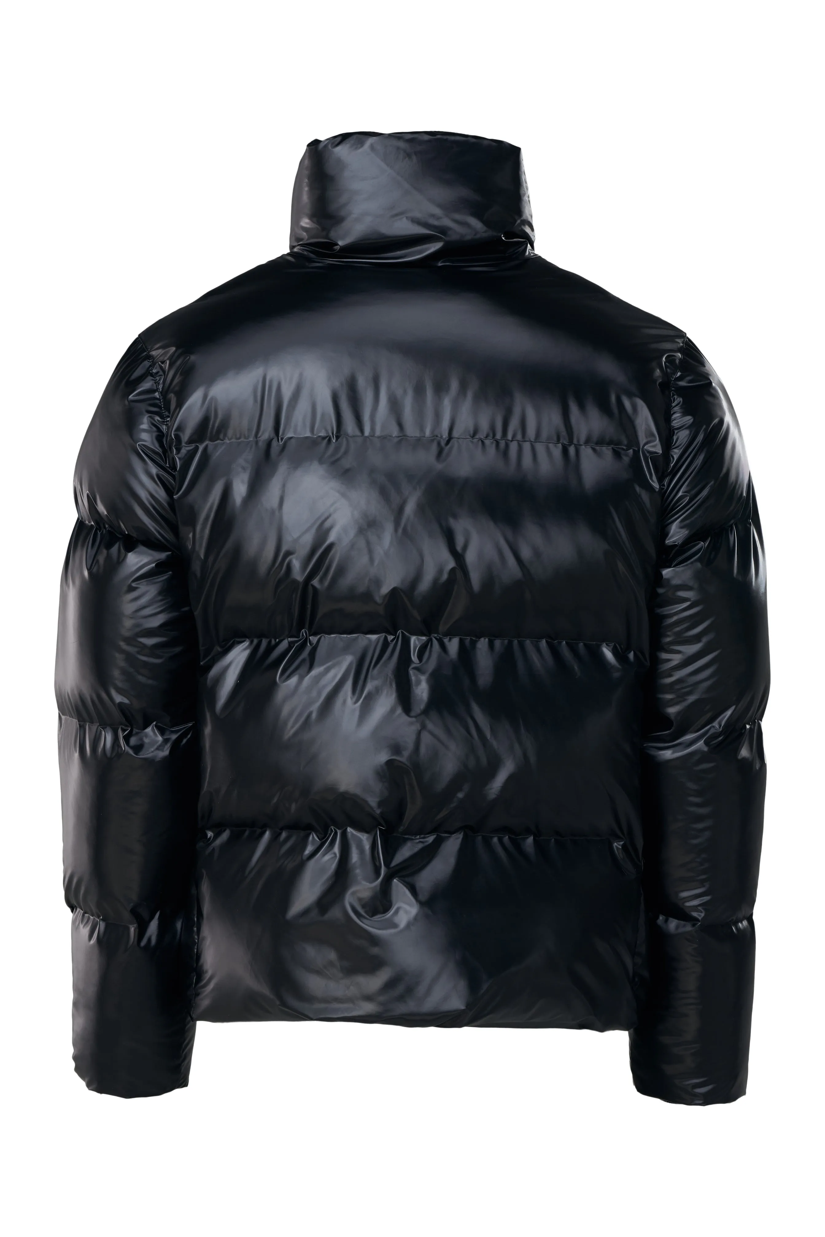 Boxy Puffer Jacket - Shiny Black