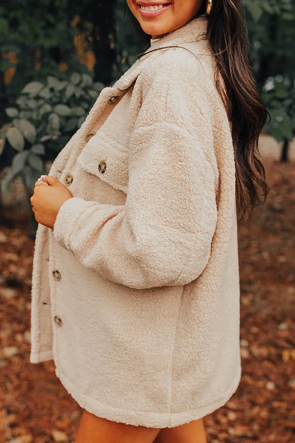 Cozier Than Ever Sherpa Jacket in Light Iced Latte