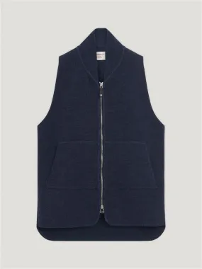 Denim Wool Drop Back Car Vest