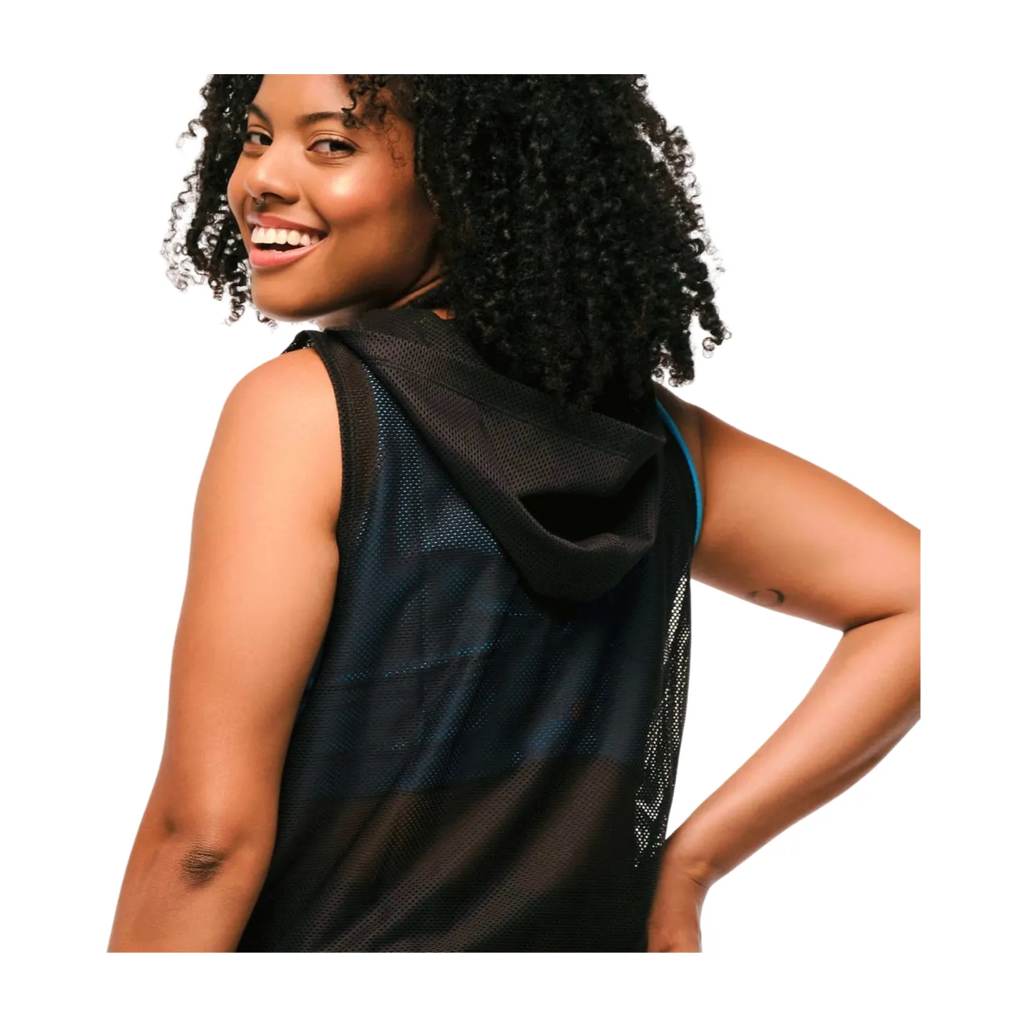 Explore Sleeveless Mesh Hoodie