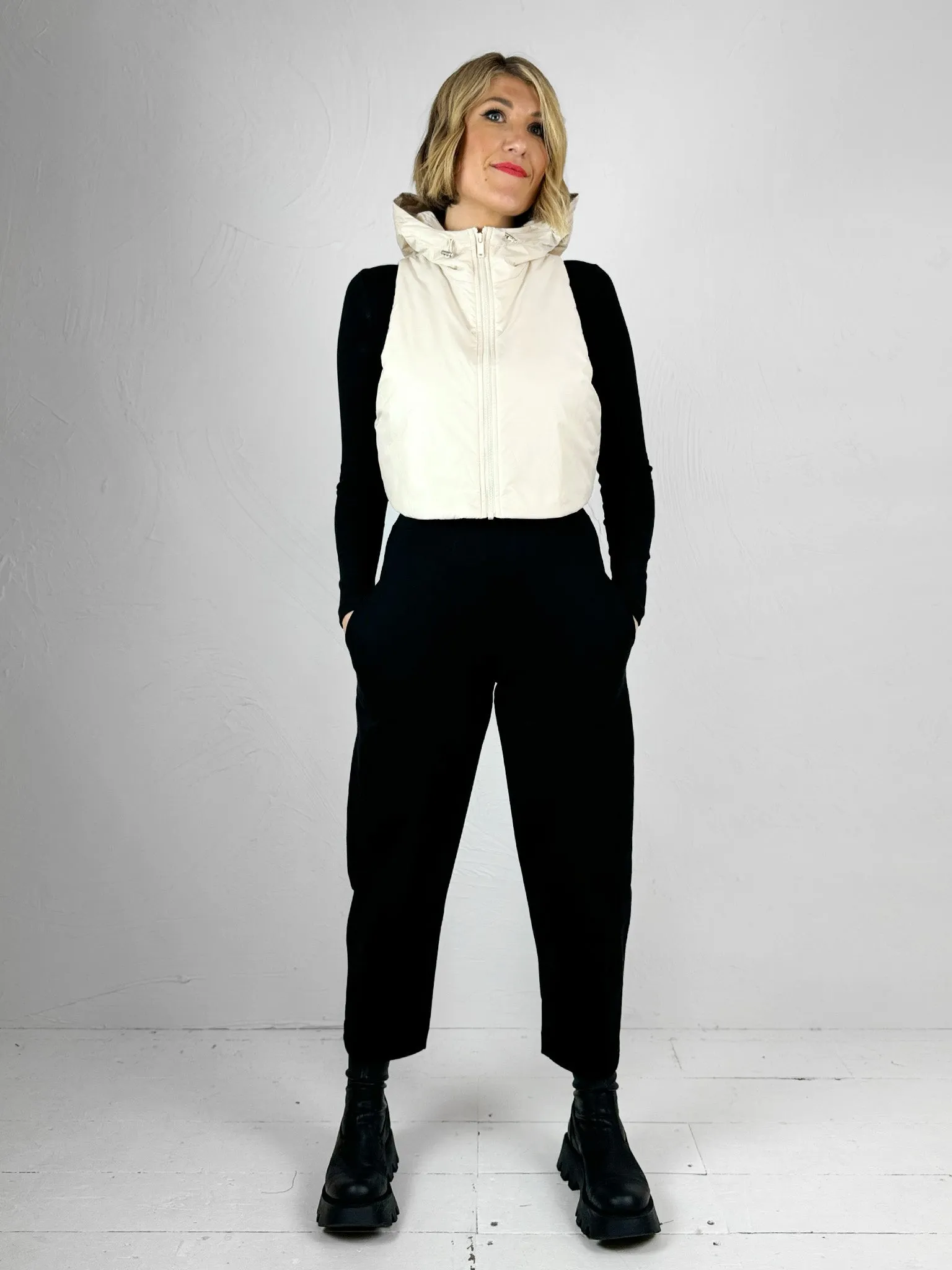 Hana San Ivan Cropped Padded Gilet - 2 Colours