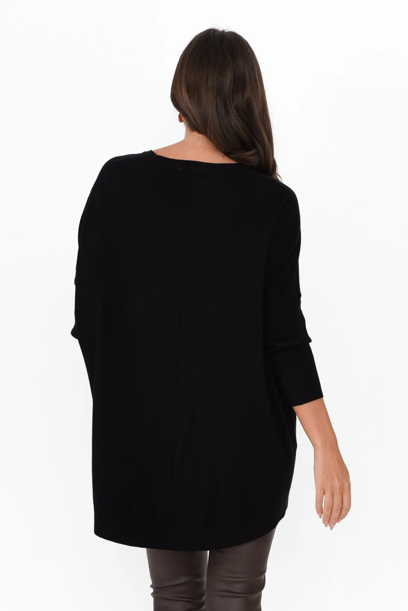 Helsinki Black Knit Pocket Jumper