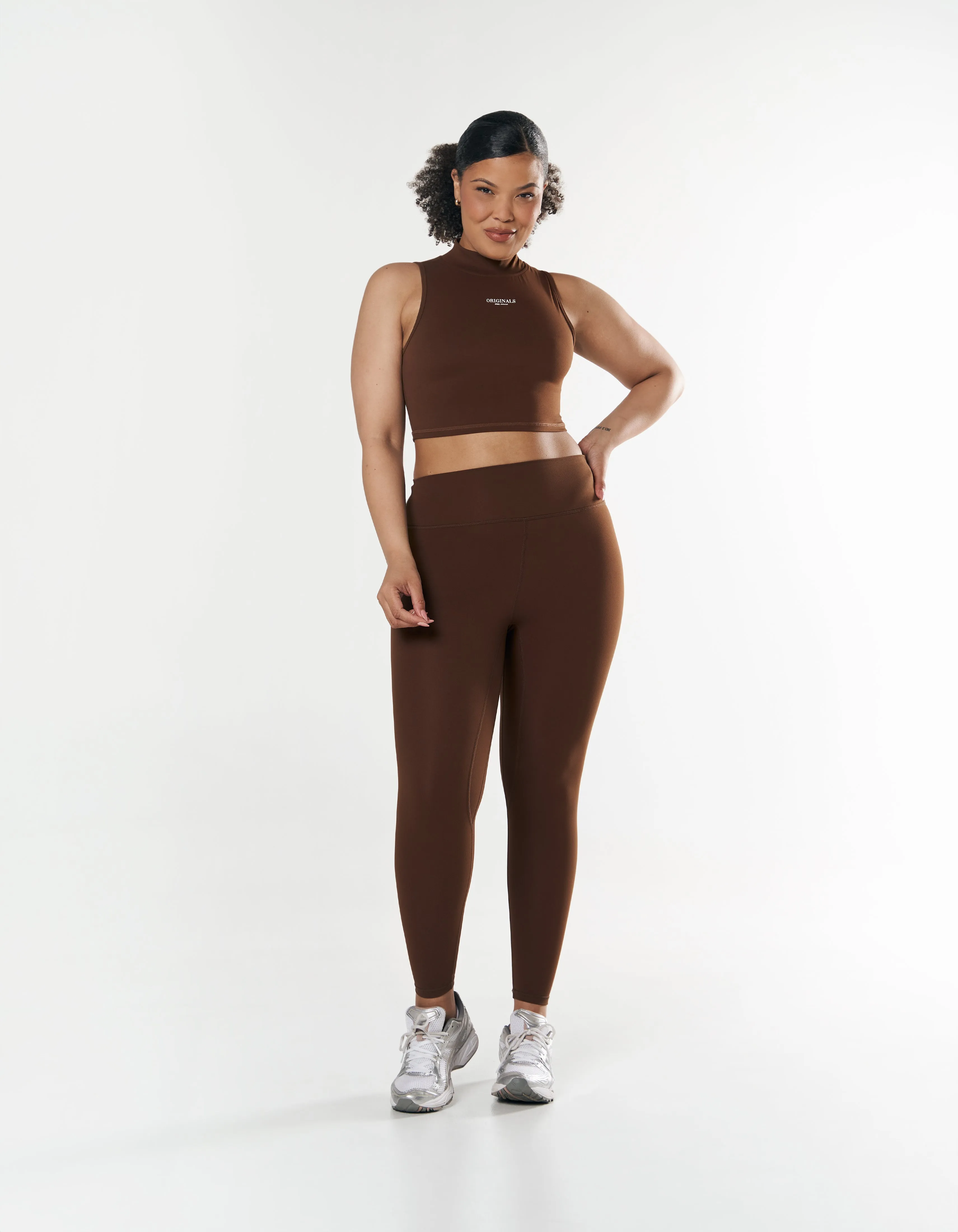 High Neck Cropped Tank NANDEX ™ Raw Umber - Brown