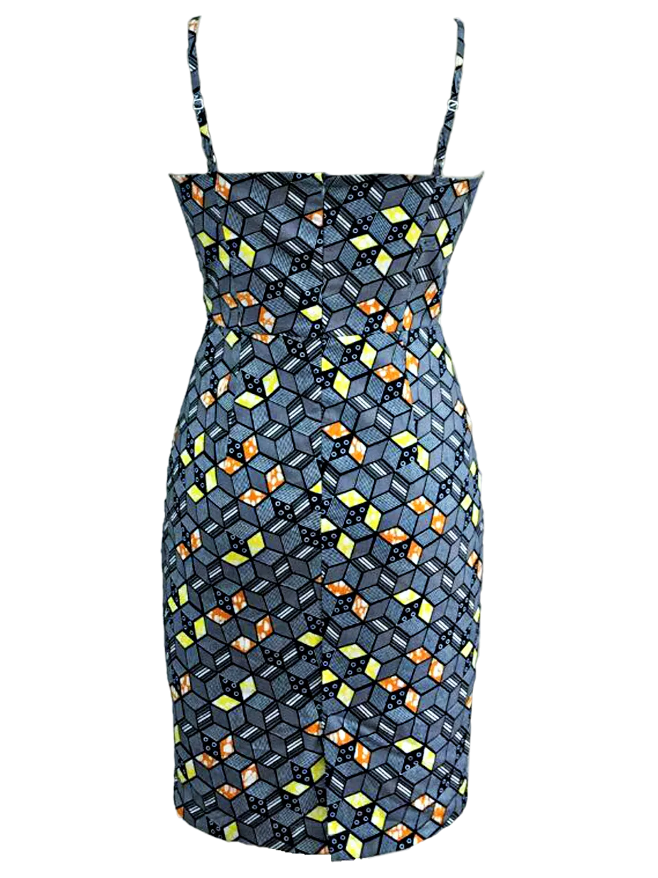 IkoChic Grey Bodycon Dress in Block Prints