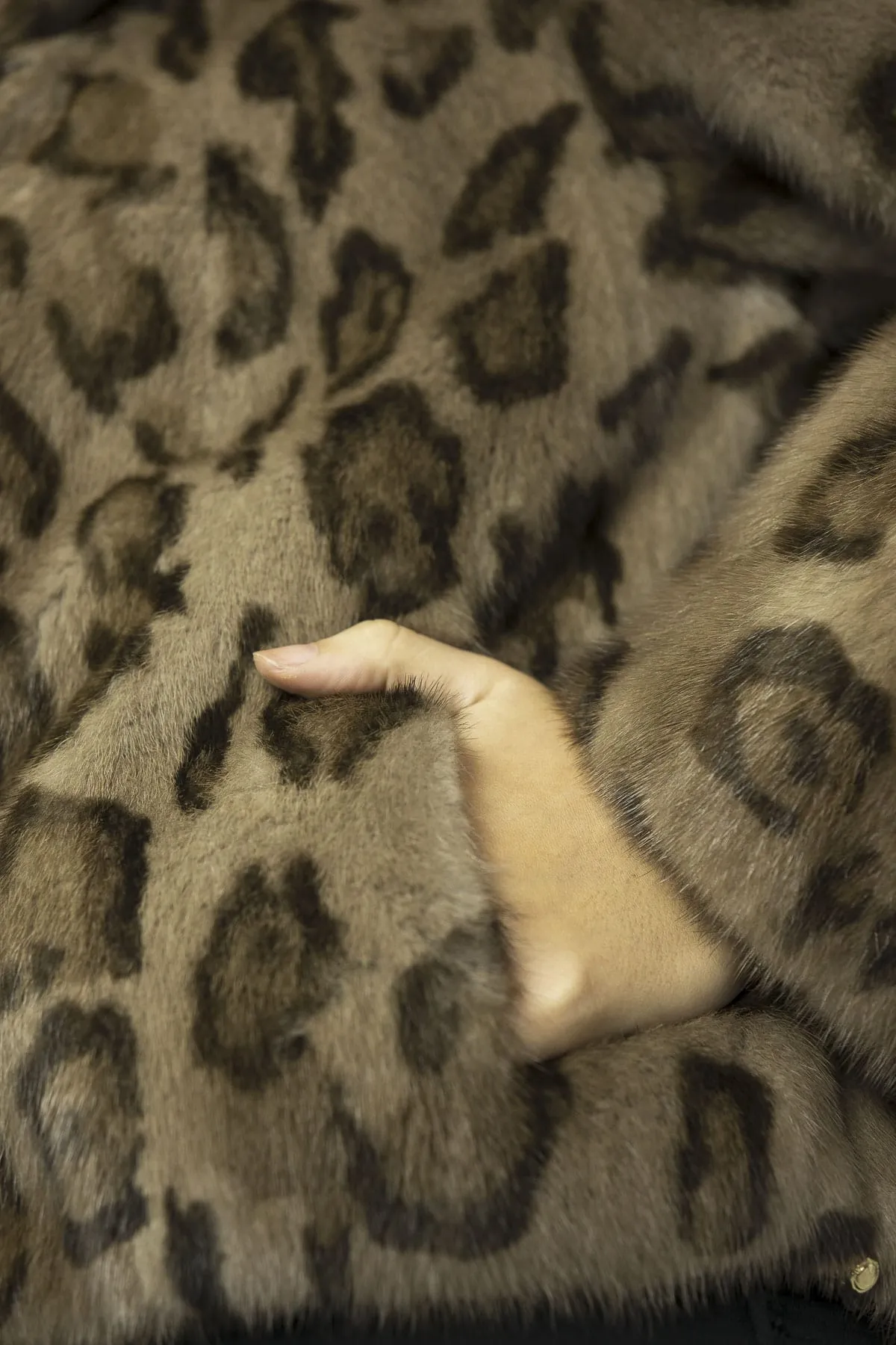Jacket in mink Leopard Print Hoodie