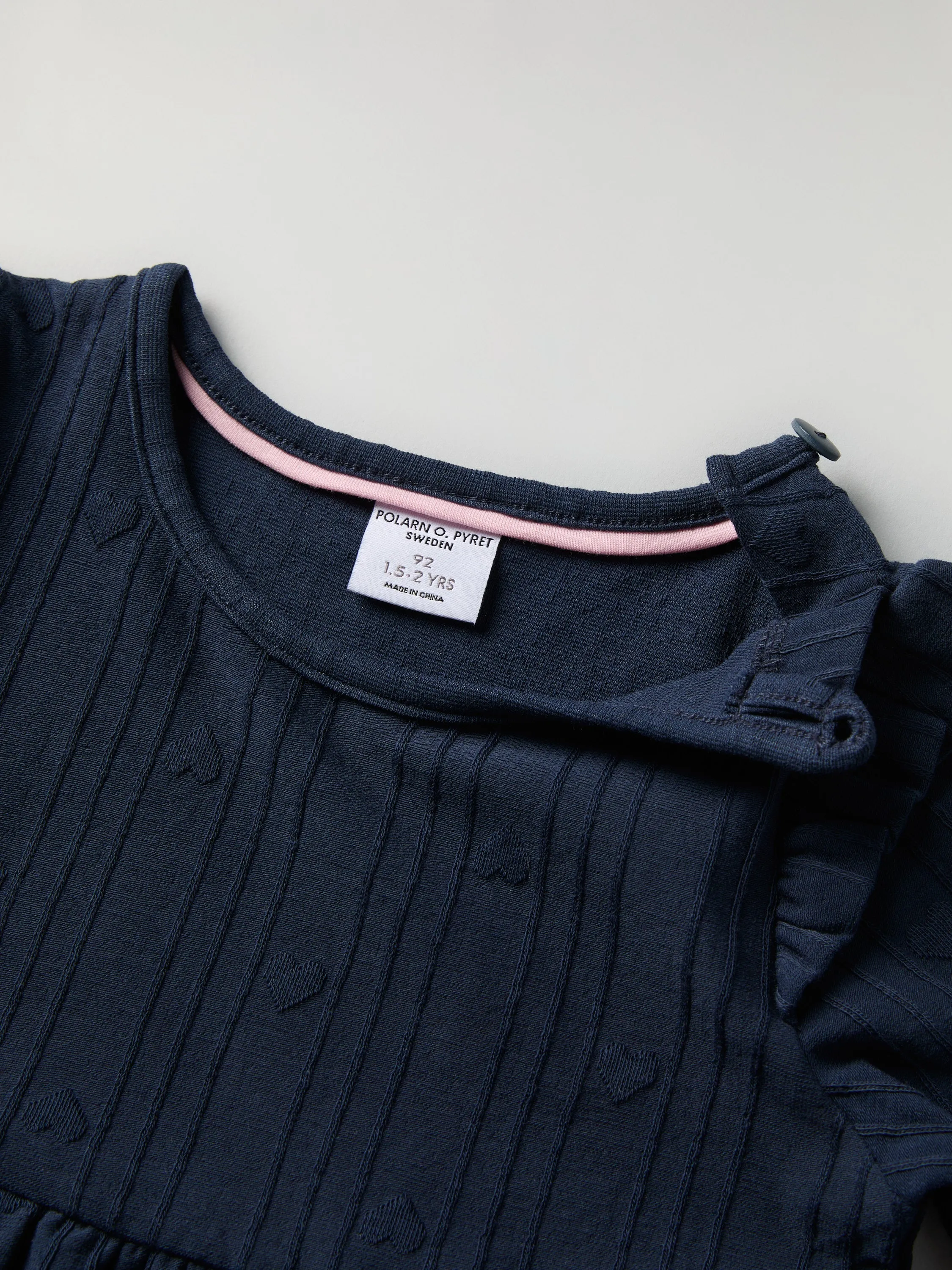 Jacquard Print Ribbed Kids Dress