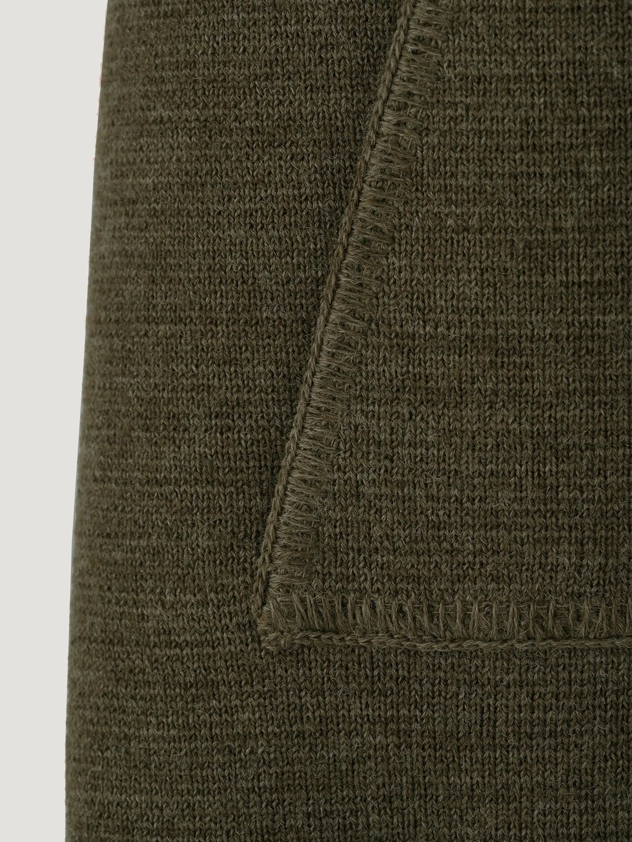 Khaki Wool Drop Back Car Vest