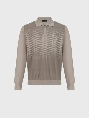 Knit Sweater with Textured Pattern Blonde Fawn