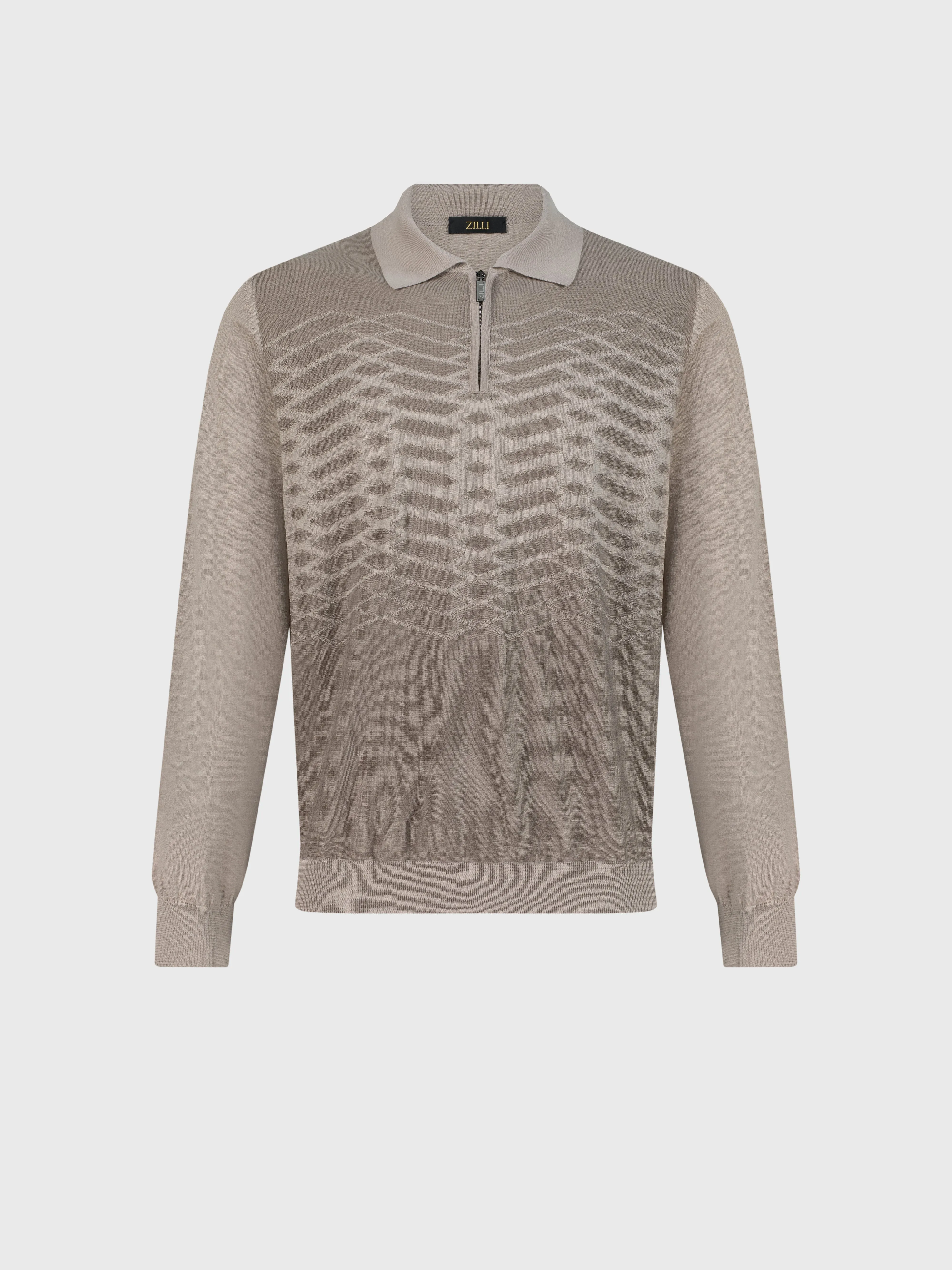 Knit Sweater with Textured Pattern Blonde Fawn