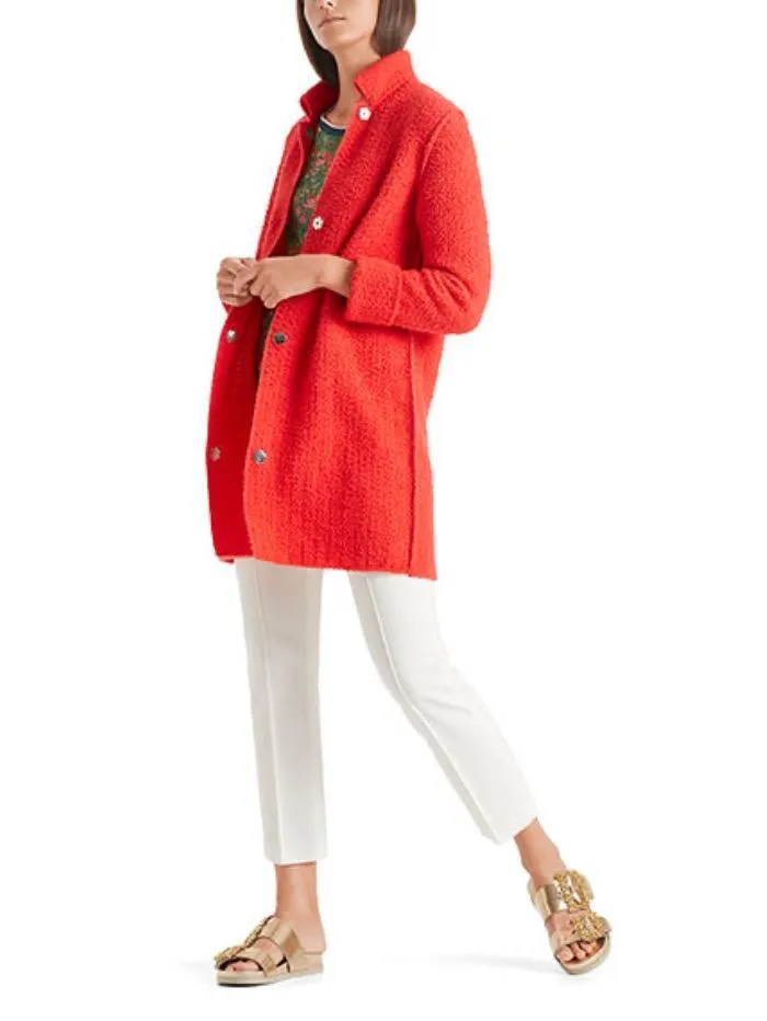 Marc Cain Collections Vibrant Orange Knitted Coat QC 31.06 M06 224 Y