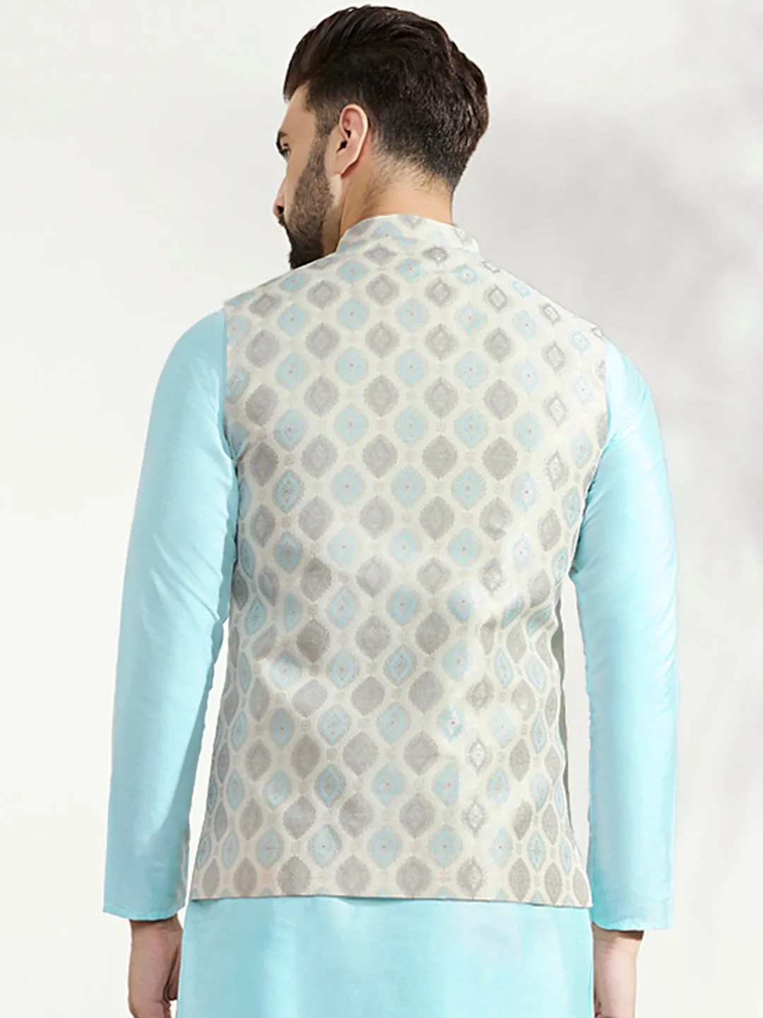 Men's Off White Nehru Jacket (Set of 1)