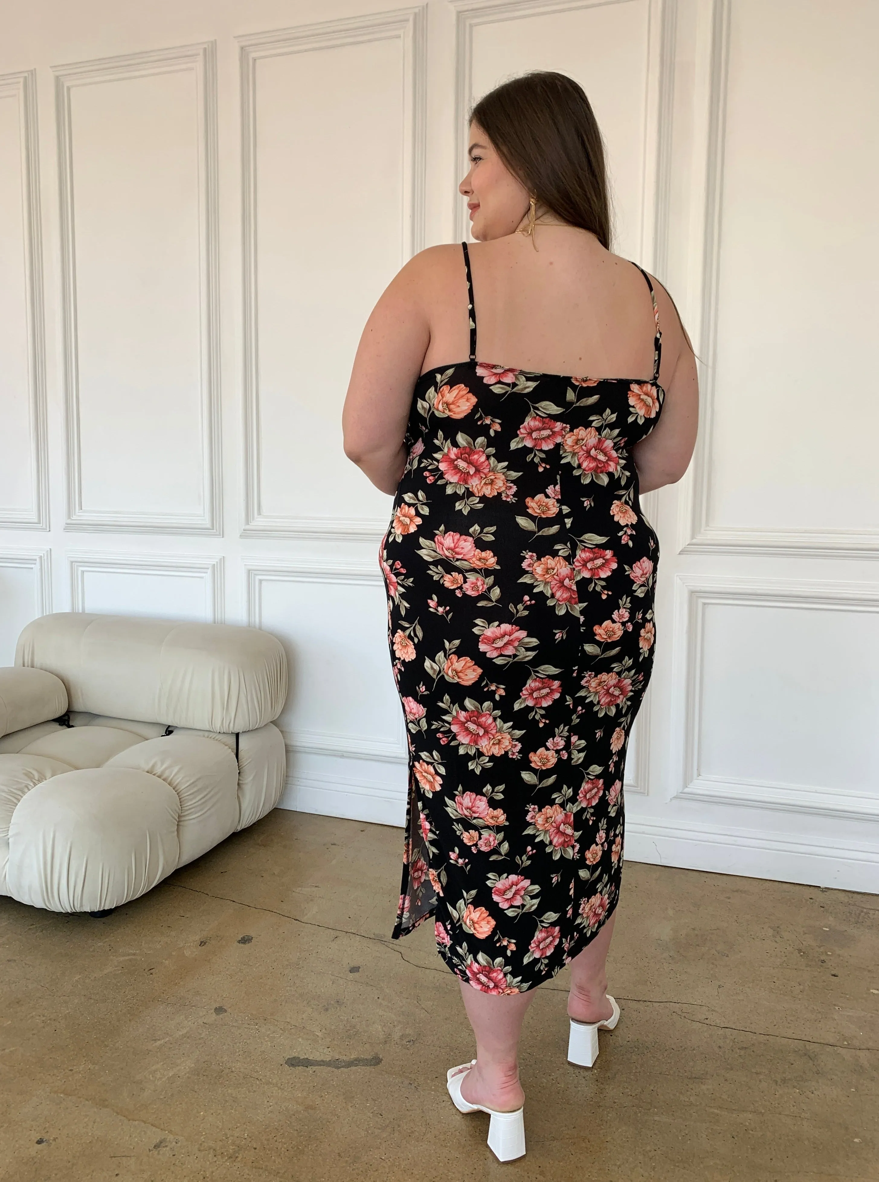 Plus Size Bodycon Floral Dress