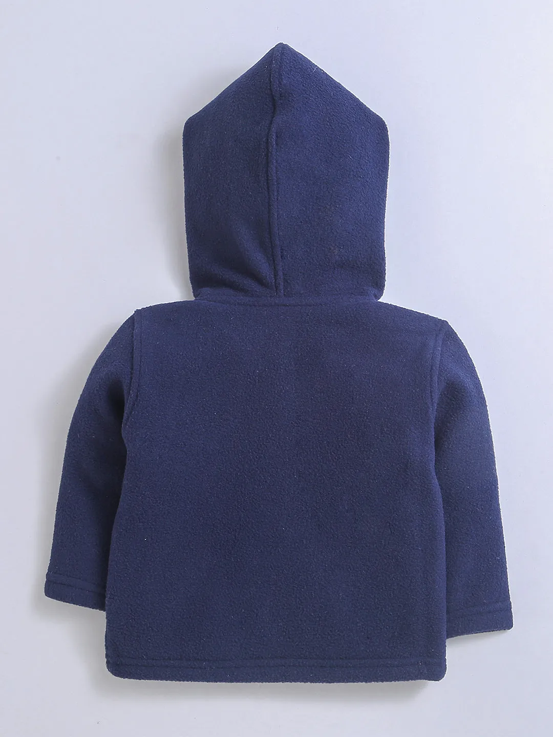 Polar-Fleece Navy Blue Hoodie Sweatshirt For Unisex Baby