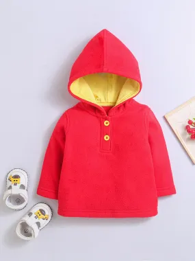 Polar-Fleece Red Hoddie Sweatshirt For Unisex Baby