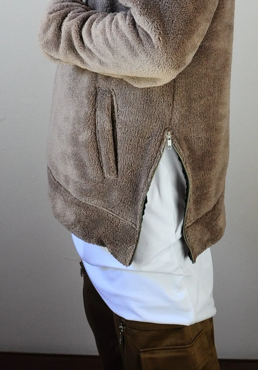 Raf Bubble Furry Side YKK Zip-up Hoodie  Zipper Warm Sherling Sweatshirt Winter