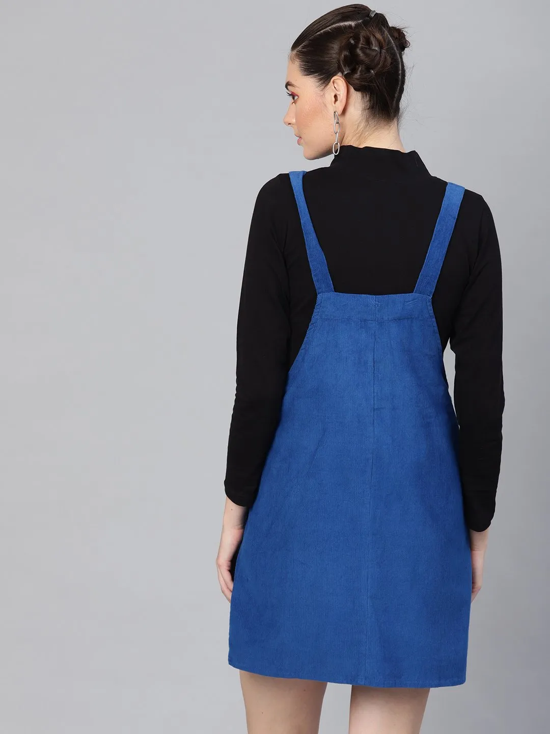 Royal Blue Corduroy Pinafore Dress