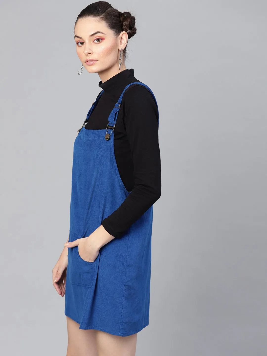 Royal Blue Corduroy Pinafore Dress