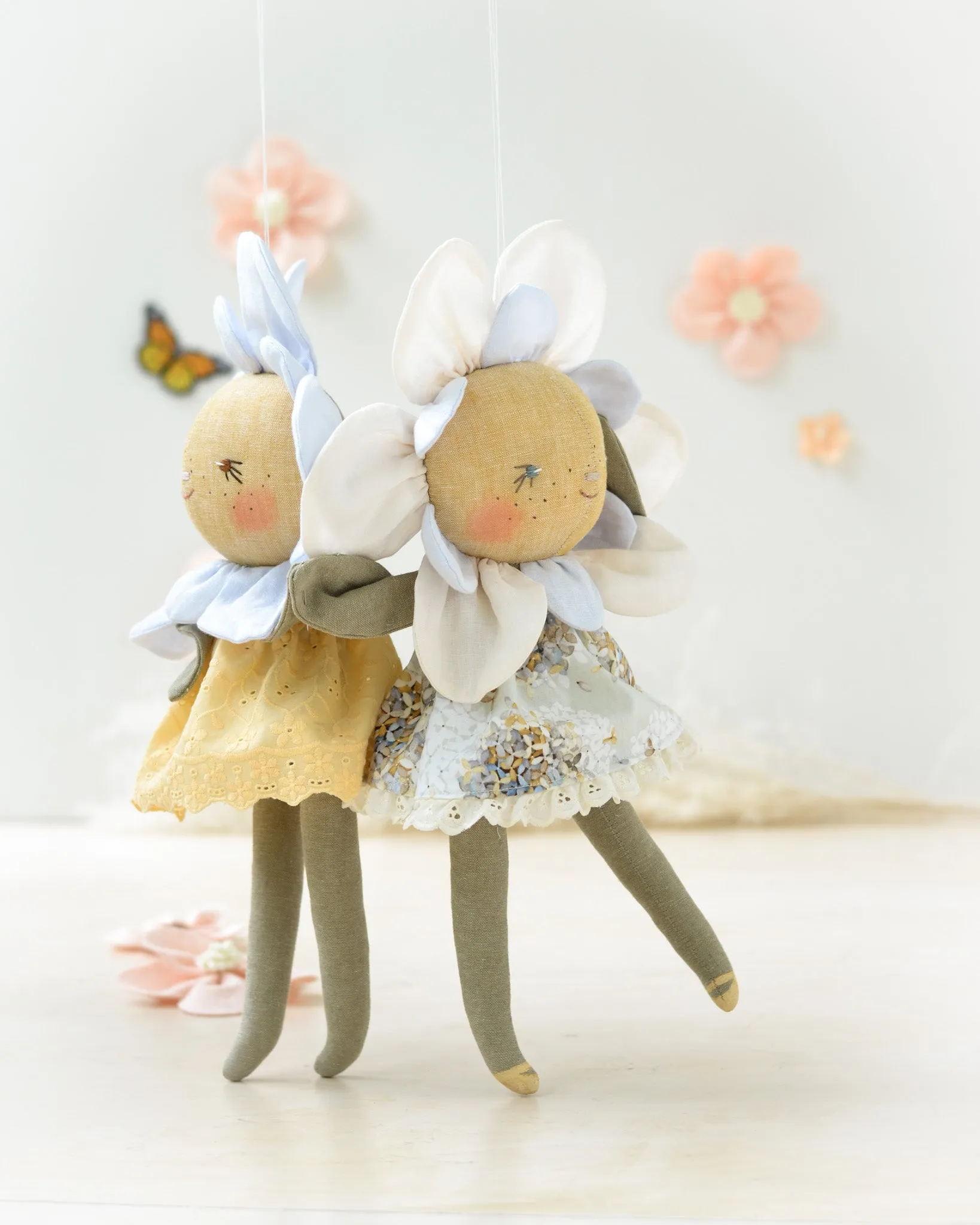 Sewing Pattern - Flower doll   2 outfits