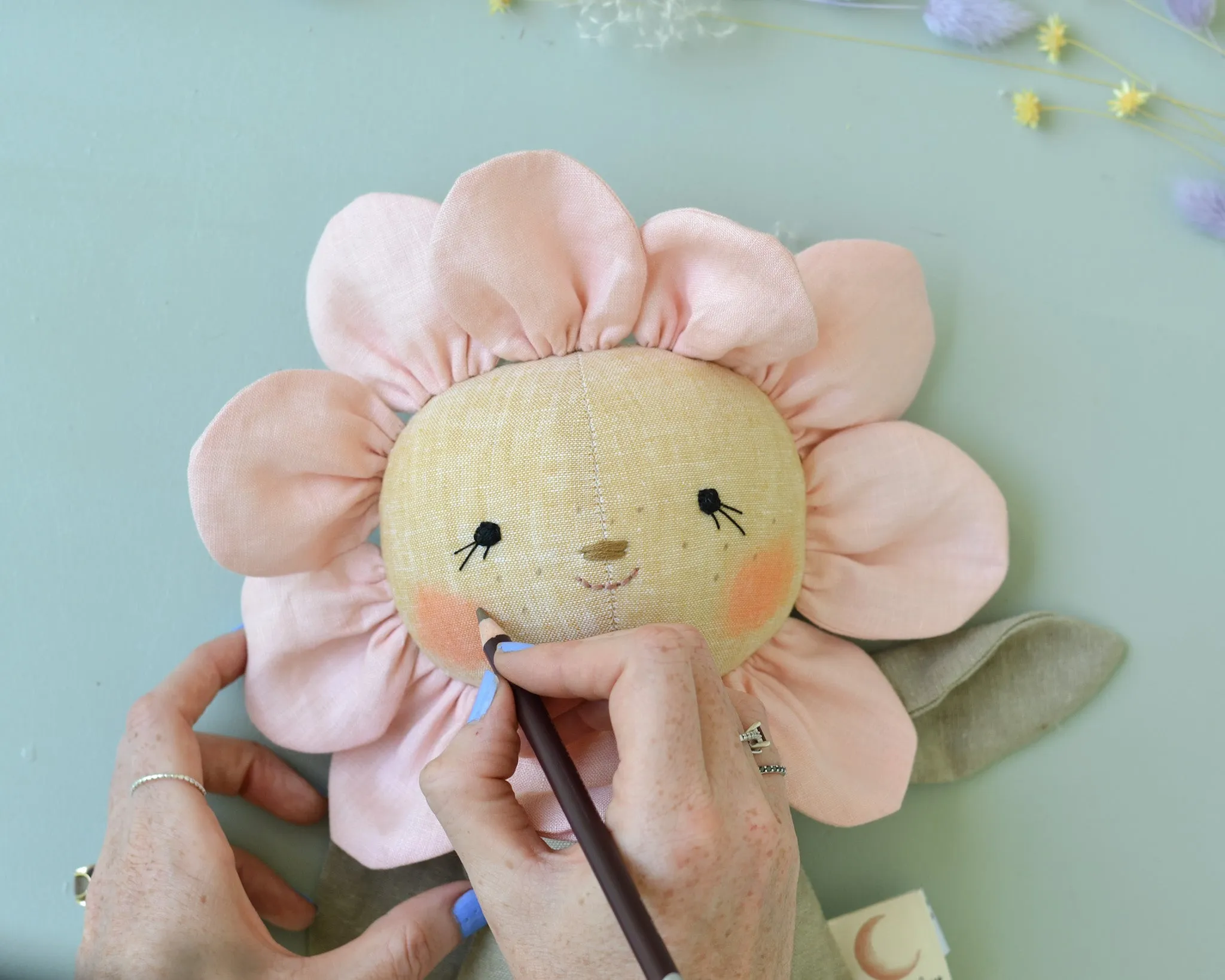 Sewing Pattern - Flower doll   2 outfits