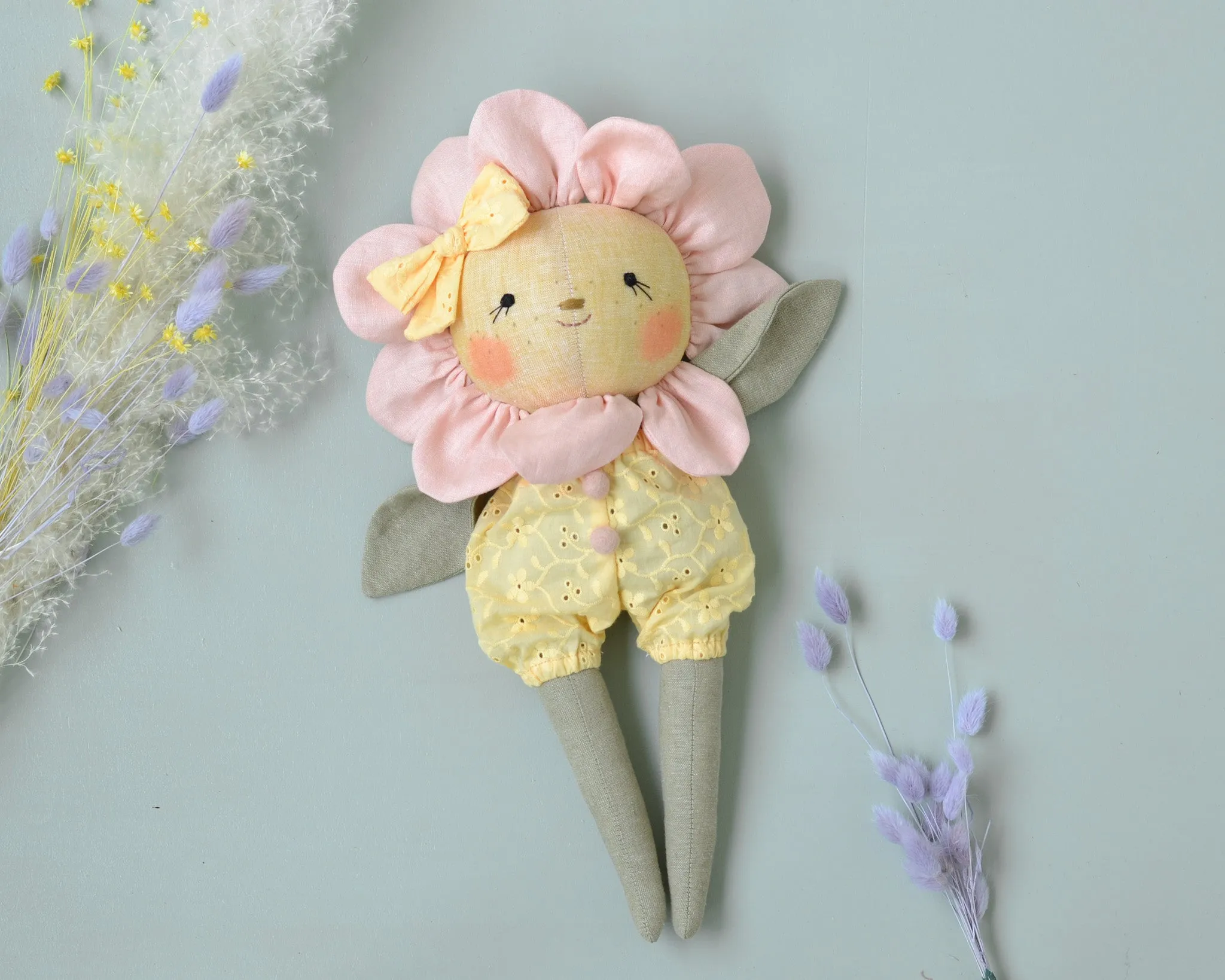Sewing Pattern - Flower doll   2 outfits