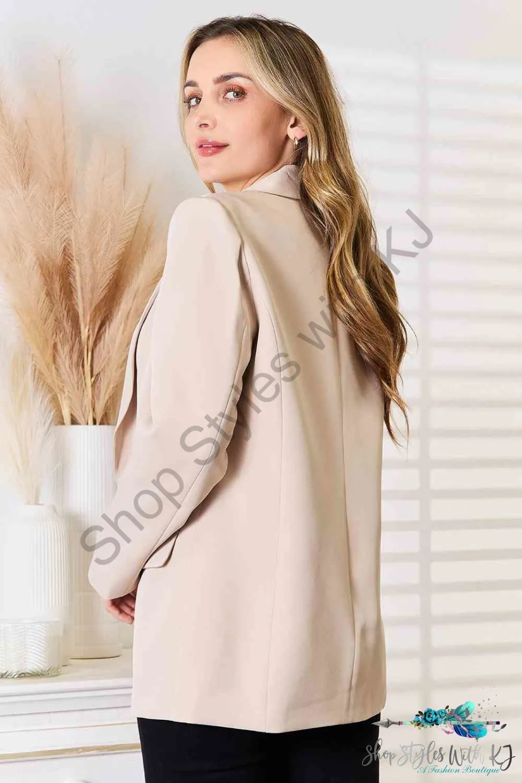 Shawl Collar Long Sleeve Blazer