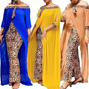 Spring Summer Dresses Beautiful 2in 1 Leopard Loose Bodycon Women Maxi Dress