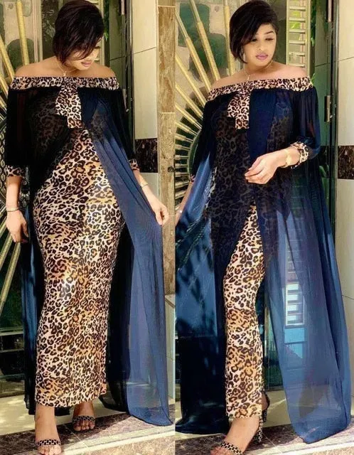 Spring Summer Dresses Beautiful 2in 1 Leopard Loose Bodycon Women Maxi Dress