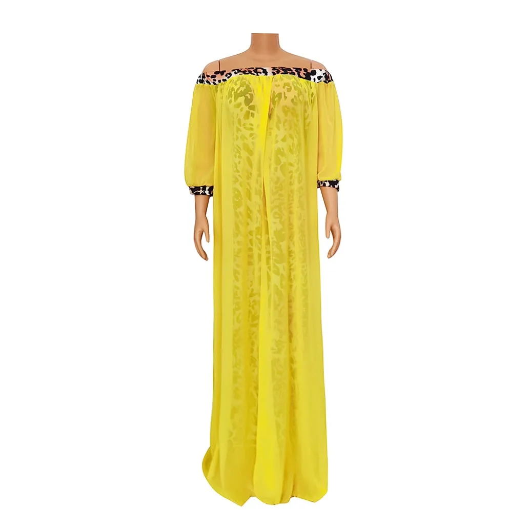 Spring Summer Dresses Beautiful 2in 1 Leopard Loose Bodycon Women Maxi Dress