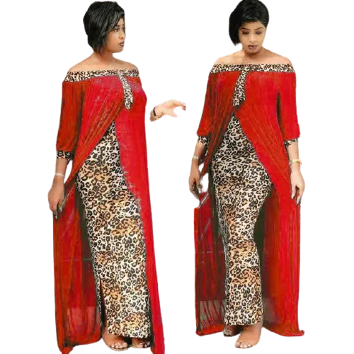 Spring Summer Dresses Beautiful 2in 1 Leopard Loose Bodycon Women Maxi Dress