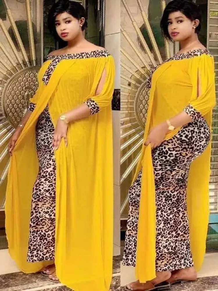 Spring Summer Dresses Beautiful 2in 1 Leopard Loose Bodycon Women Maxi Dress