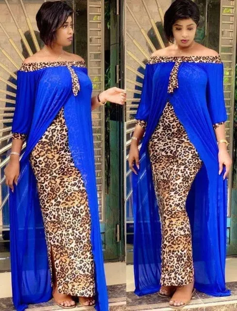 Spring Summer Dresses Beautiful 2in 1 Leopard Loose Bodycon Women Maxi Dress