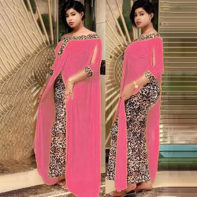 Spring Summer Dresses Beautiful 2in 1 Leopard Loose Bodycon Women Maxi Dress