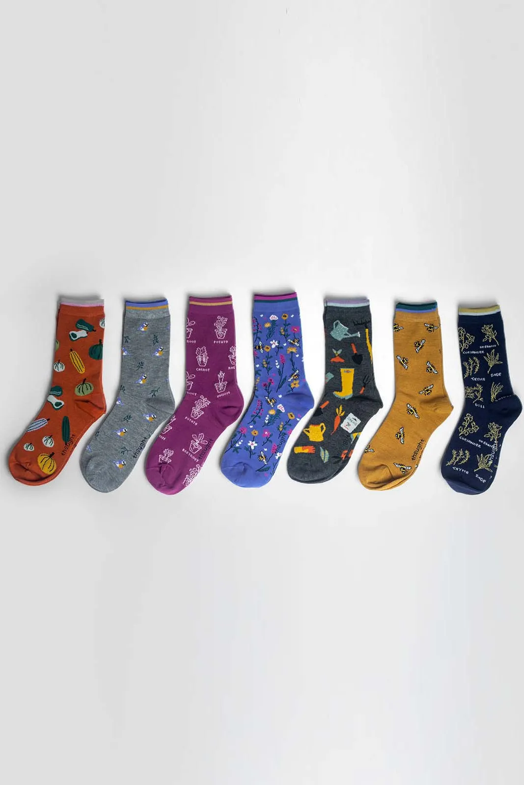 Thought Ginney Patterned Bamboo 7 Pack Sock Gift Box