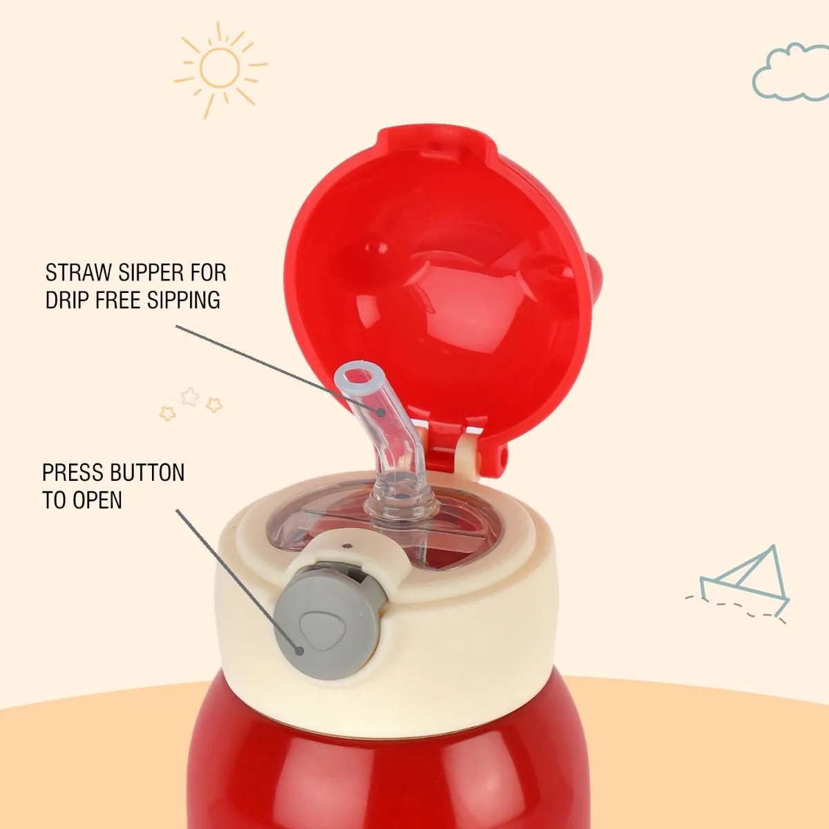 Toddy Hot & Cold Stainless Steel Kids Water Bottle, 550ml