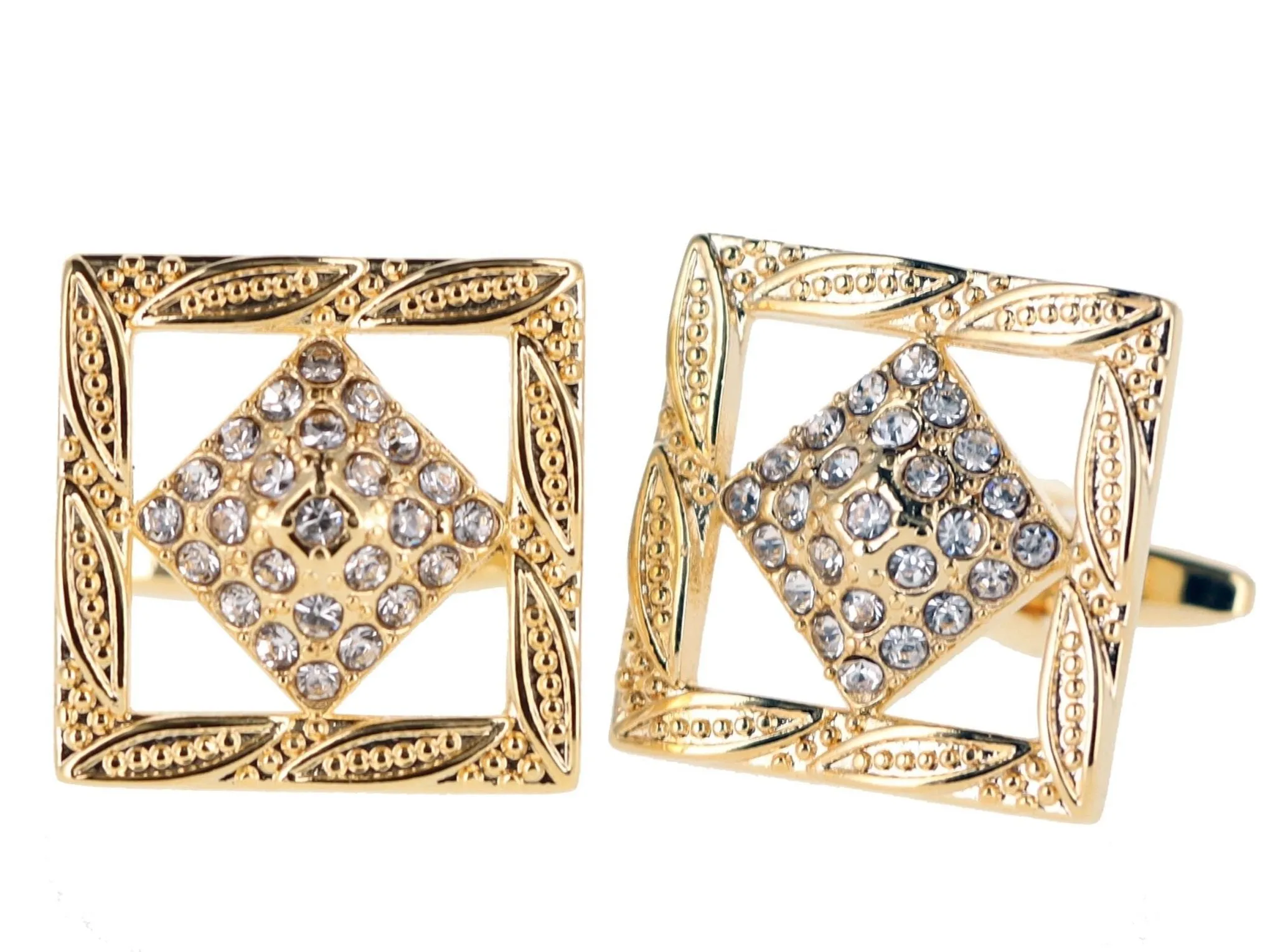Vittorio Vico Gold Iced Wedding Cufflinks in Gift Box: CL100x Series
