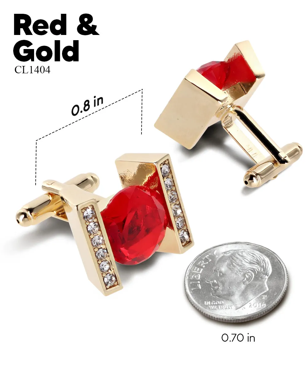 Vittorio Vico Princess Cut Crystal Colorstone Cufflinks: CL14XX Series
