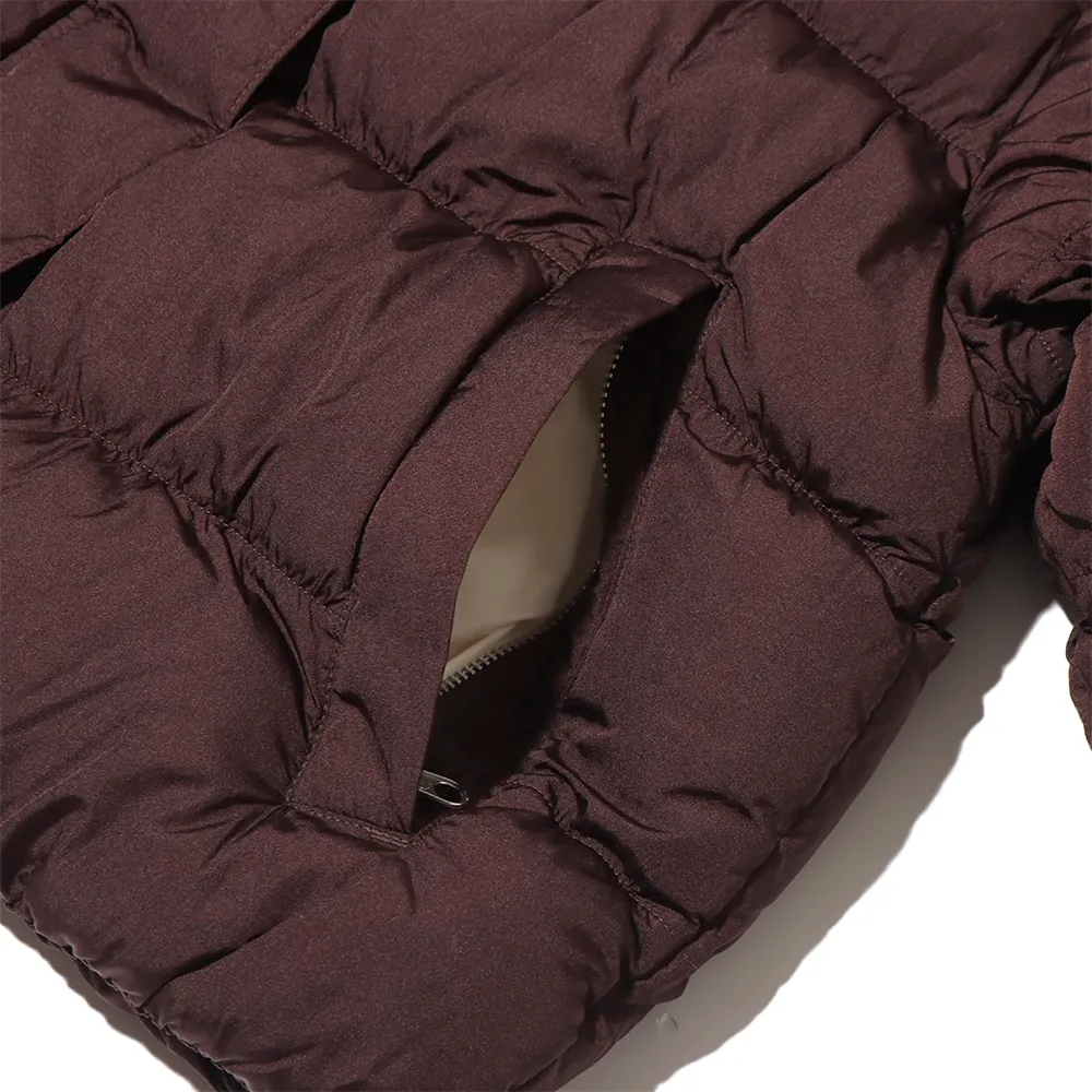 W Short Vegan Puffer Jacket 'Brown'