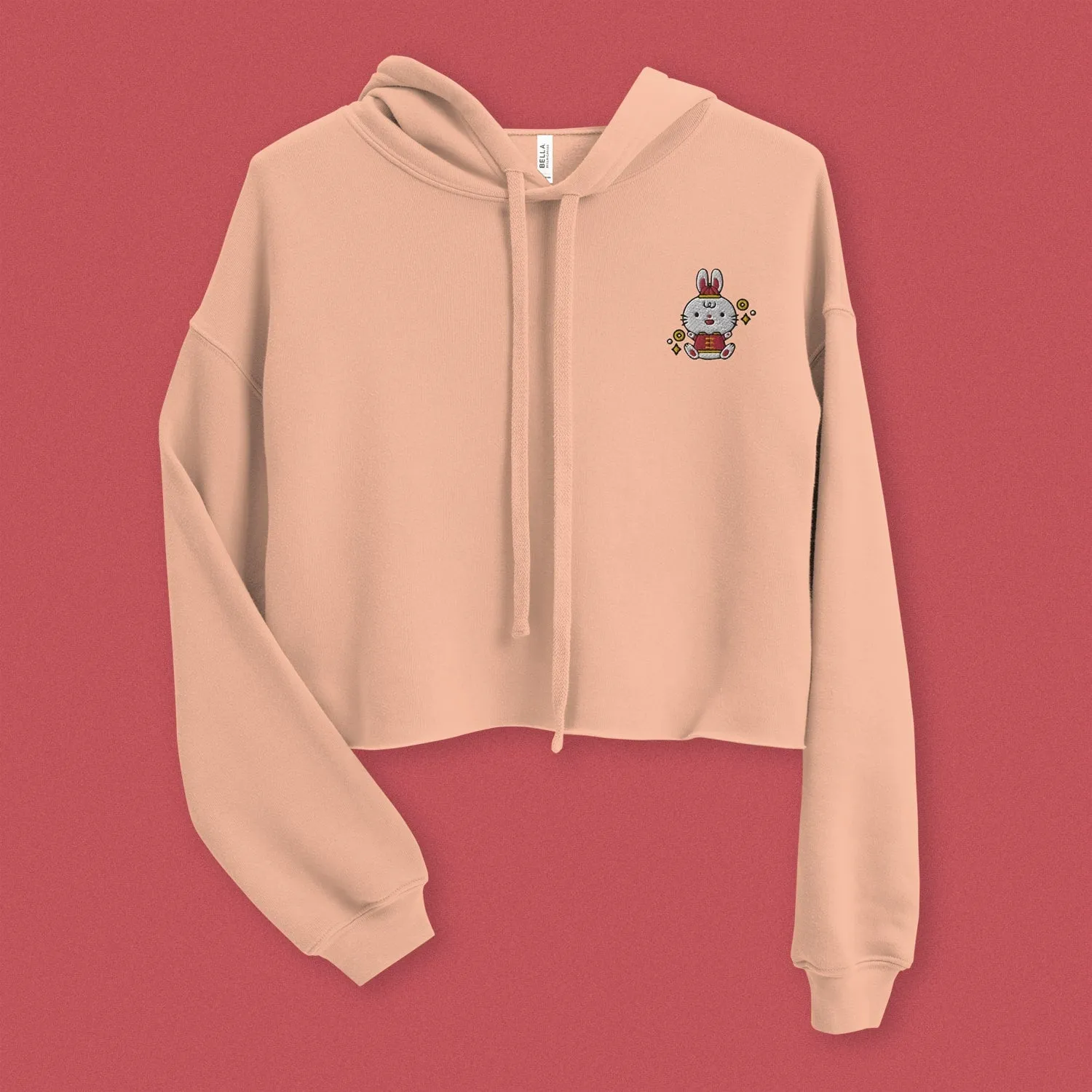 Year of the Rabbit Embroidered Crop Hoodie